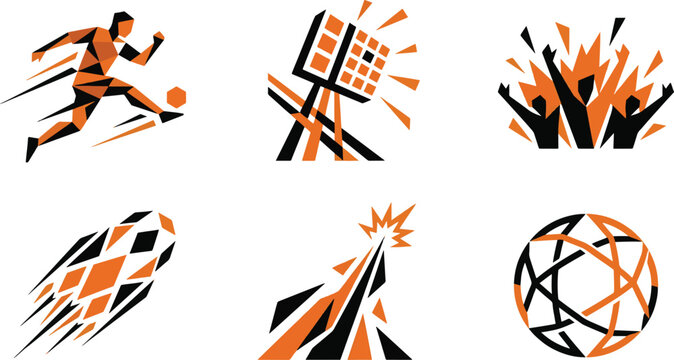 Set of 6 Bold Line Icons for Airport Terminal Services, Aviation Logistics, and Travel Transportation.