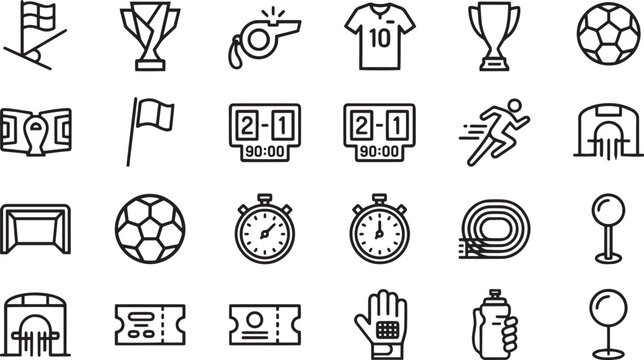 Set of 6 Bold Line Icons for Airport Terminal Services, Aviation Logistics, and Travel Transportation Isolated on White Background.