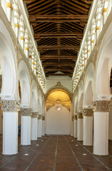 Obraz premium The Synagogue of Santa María la Blanca in the Jewish quarter of Toledo. Former Christian Church and Mosque dating back to 1149 AD.