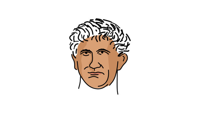 Mark Antony portrait, color vector illustration