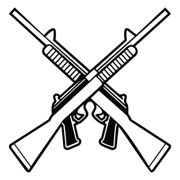 a rifle silhouette vector icon design with a white background