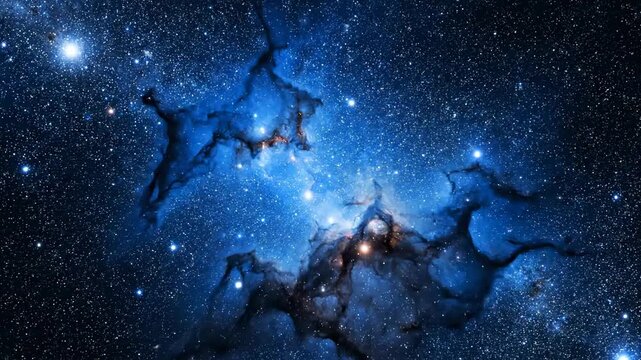 Vast cosmic clouds ignite with brilliant celestial luminescence, revealing swirling nebulae and distant starlight across the unfathomable expanse of the universe, creating a breathtaking