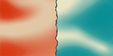 Modern vector versus team background. Buttle tear paper with a vertical tear. Competitions in comics style between employees, contestants or teams. VS © lubashka
