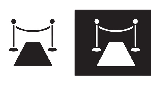 Velvet Rope Stanchion Icon for Event Access Control VIP Entrance and Crowd Management Security Concepts