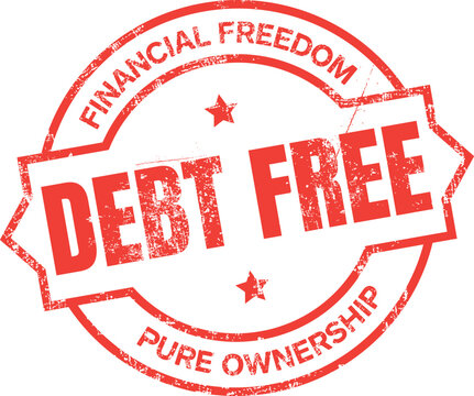 Debt Free Vector Grunge Rubber Stamp