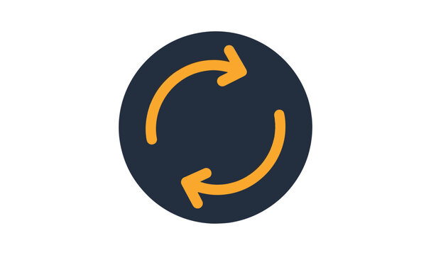 Premium Minimalist Sync & Refresh Icon - Modern Circular Reset Button, Flat Geometric Loading Graphics  Professional System Update Symbols for UI/UX  App Design