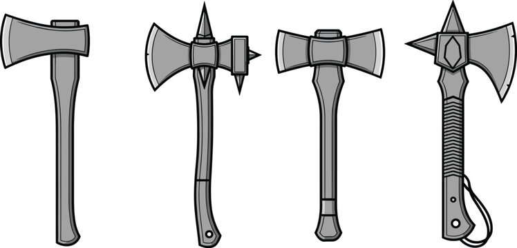 Battle Axe Collection Ancient War Axe and Tomahawk Silhouette