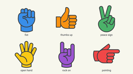 Fototapeta premium Hands making different gestures.