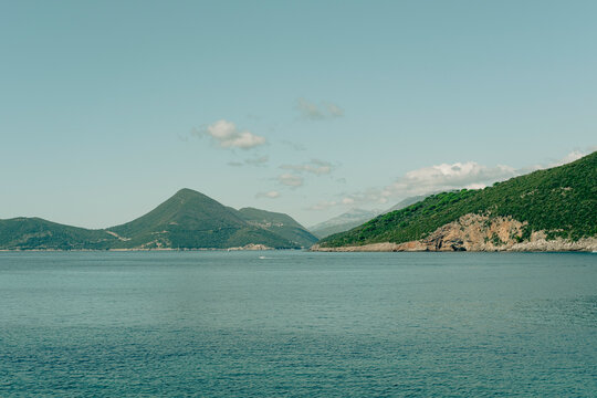 view on Boka Bay Kotor from Arza Fortress (Fort Arza), located on the Lustica peninsula in Montenegro