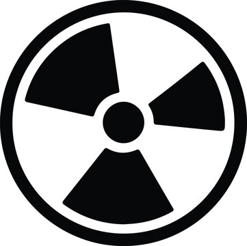 Silhouette design of a black radioactive warning hazard symbol vector