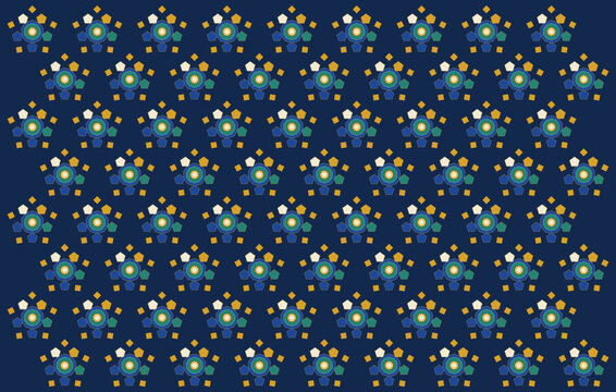 Seamless Islamic Girih Pentagon Decagon Tile Pattern Lapis