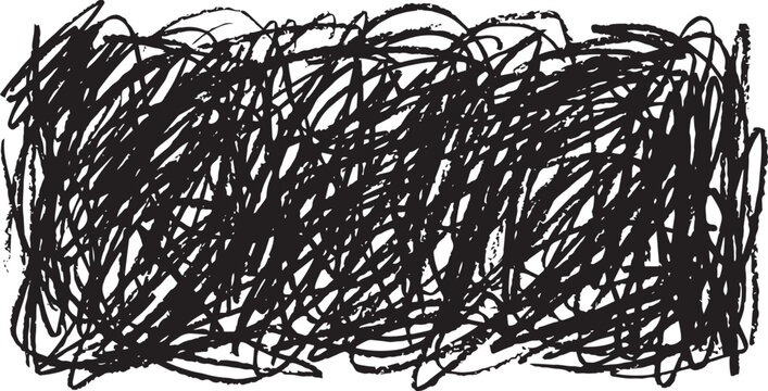 Abstract scribble art with chaotic black lines on a white background, representing a distressed or confused state of mind