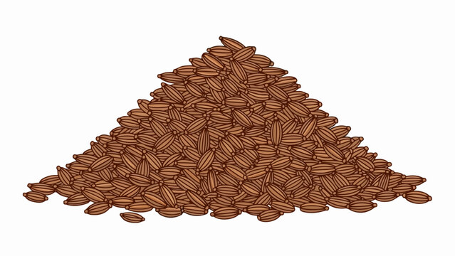 Pile of whole roasted coffee beans in minimalist vector style. Coffee bean texture for packaging design and branding. Coffee concept for food labels and marketing materials.