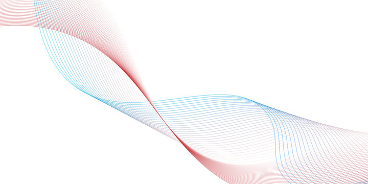 Abstract red or blue wave lines white background, Abstract texture line pattern background. Transparent horizontal red wave on white. modern luxury futuristic background vector illustration.
