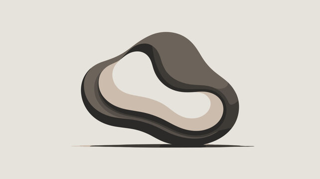 Minimalist river rock pebble vector - Suitable for jewelry branding, coastal decor, or organic geometric abstraction.
