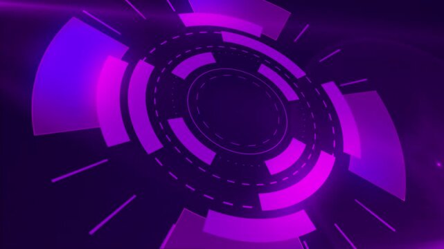 Futuristic Purple Tech Circle Interface HUD Background animation 4k.