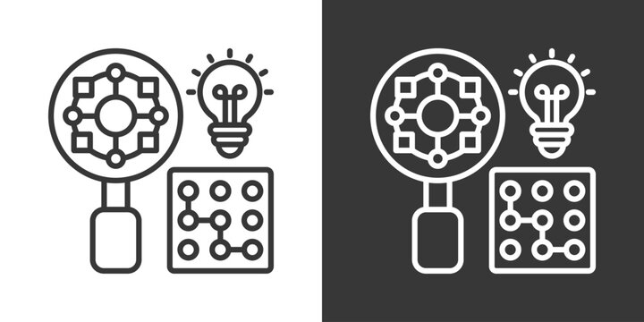 Pattern Recognition Icon Set Vector Collection Isolated In Black And White