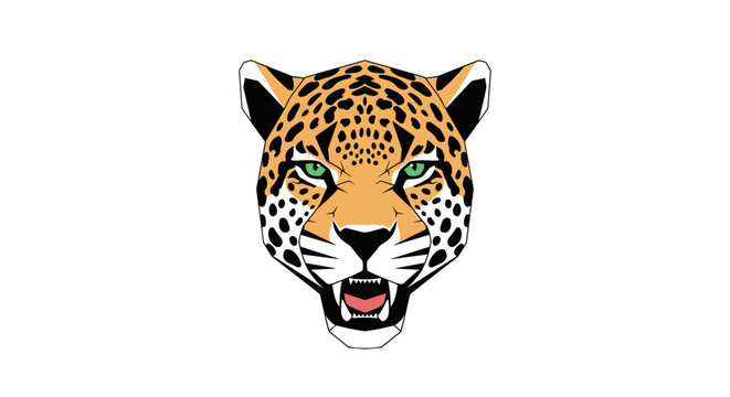 Leopard Head Illustration Closeup.