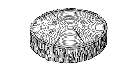 Tree Stump Slice Cross Section Texture - Vintage Engraving Style © aa