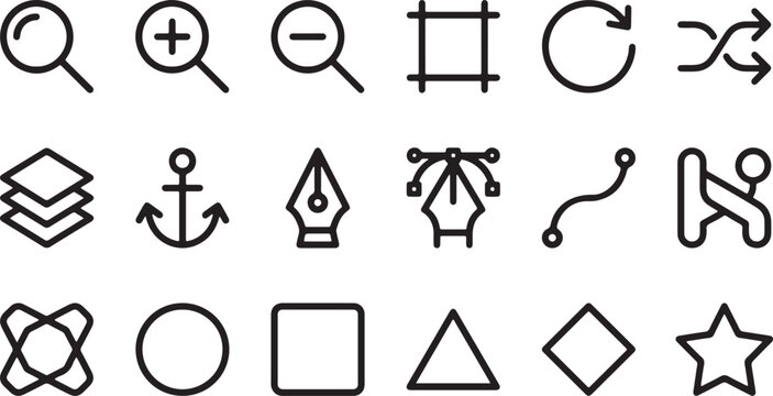 Graphic Design Editor Interface Icons