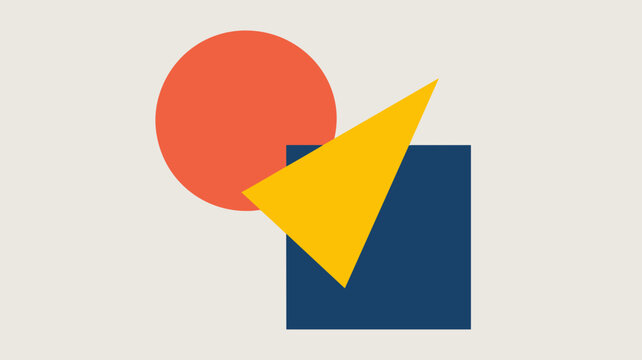Dynamic circle square triangle art &ndash; Suitable for corporate innovation logos, tech backgrounds, or modern posters.