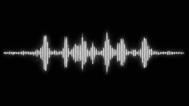 Abstract Sound Waveform Visualization on Black Background.