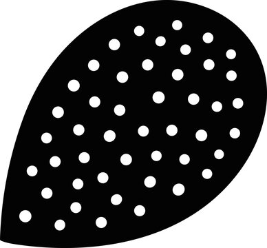 Minimalist Opuntia Cactus Pad Silhouette with White Dots