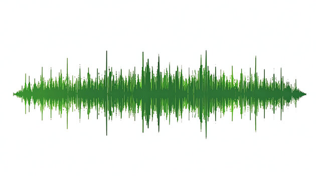Green abstract sound wave equalizer, audio waveform, signal processing, digital music, sound visualization, data stream
