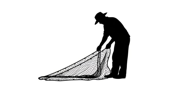 Man holding a fishing net.