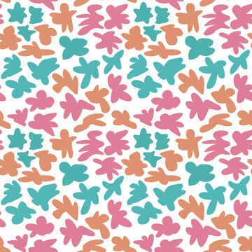 Rustic Blobs in Summer Color Palette Seamless Pattern One