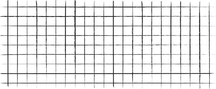 Abstract Rough Grid Pattern Vector Illustration, Hand Drawn Geometric Line Background Texture