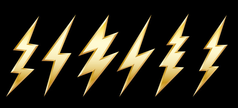 Golden lightning signs