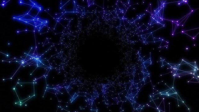 Plexus lines and dots network connection digital technology background