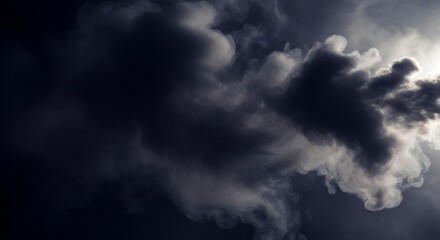 Fototapeta premium Dramatic dark clouds with sunlight peeking through