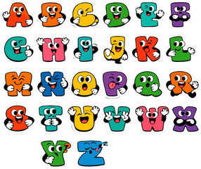 Obraz premium Colorful alphabet characters educating young children learning letters