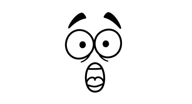 Surprised Cartoon Face Expression.