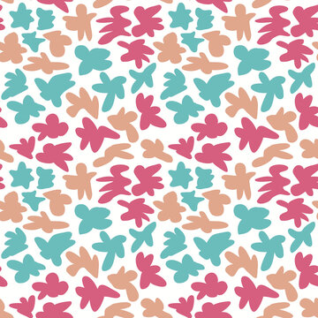 Rustic Blobs in Summer Color Palette Seamless Pattern Three
