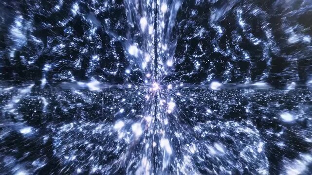 Immersive cosmic voyage through a luminous nebula, depicting ethereal nebulae and countless sparkling star clusters converging towards a distant, radiant singularity in this vibrant, expansive