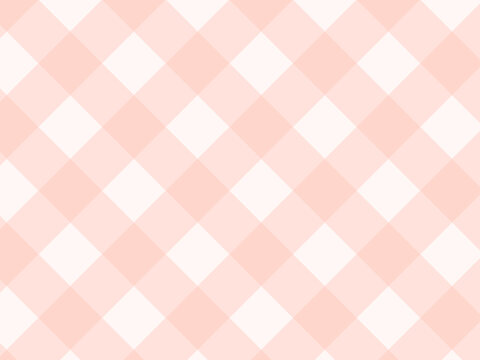 Pink Gingham Check Background Large Plaid Seamless Pattern