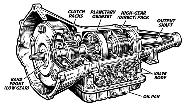 Automatic Transmission Gearbox Diagram.