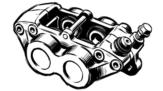 Bicycle Brake Caliper Mechanism Closeup.