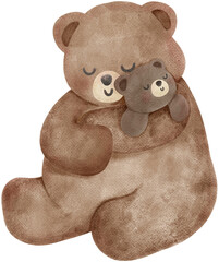 Mama baby bear heartwarming love coquette illustration © GuitaRies
