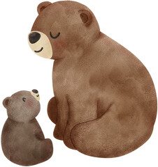 Mama baby bear heartwarming love coquette illustration © GuitaRies