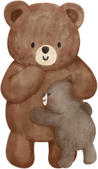 Mama baby bear heartwarming love coquette illustration © GuitaRies