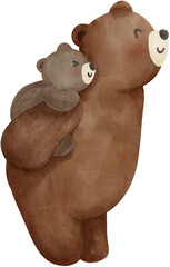 Mama baby bear heartwarming love coquette illustration © GuitaRies