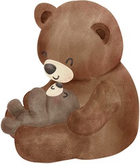 Mama baby bear heartwarming love coquette illustration © GuitaRies