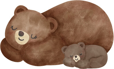 Mama baby bear heartwarming love coquette illustration © GuitaRies