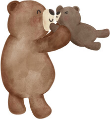 Mama baby bear heartwarming love coquette illustration © GuitaRies