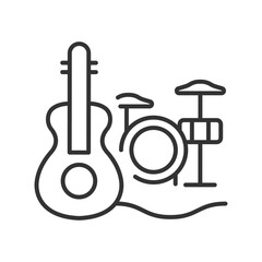 Musical talent linear icon. Playing musical instruments. Classical music performance. Thin line customizable illustration. Contour symbol. Vector isolated outline drawing. Editable stroke © IMG visuals icons