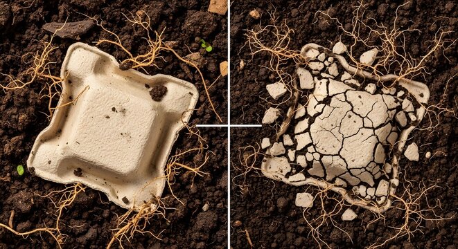 Biodegradable seed starter pots decomposition comparison new vs degraded